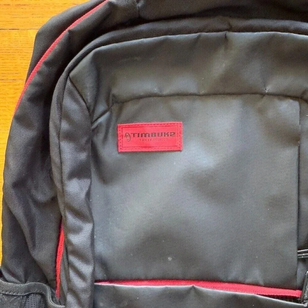 Timbuk2 Backpack Laptop‎ Travel School Book Bag Black Red Trim OS